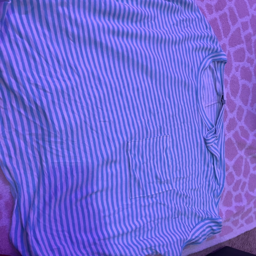White Birch Sky Blue and White Striped Garment